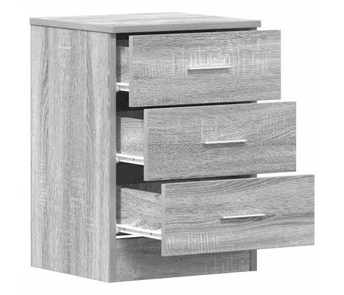 Naktsskapītis, Pelēka Ozolkoka, 38X35X56 Cm, Inženierijas Koks Vidaxl