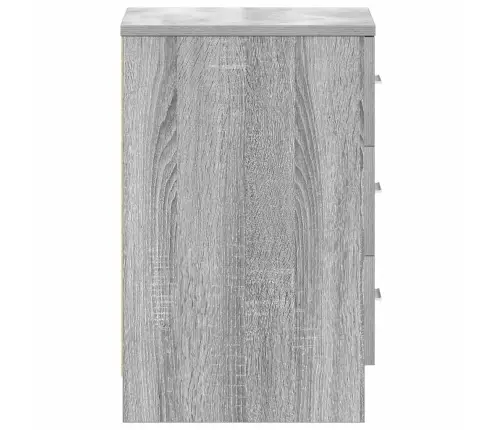 Naktsskapītis, Pelēka Ozolkoka, 38X35X56 Cm, Inženierijas Koks Vidaxl