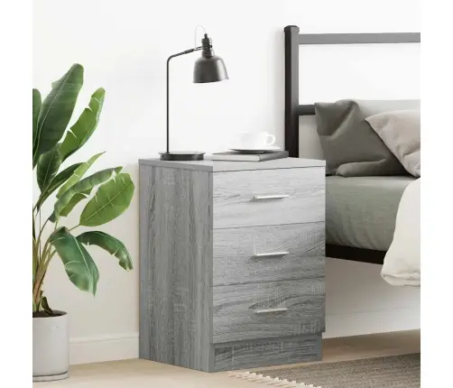 Naktsskapītis, Pelēka Ozolkoka, 38X35X56 Cm, Inženierijas Koks Vidaxl