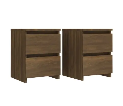 Naktsskapīši, 2 Gab., Brūna Ozola, 30X30X40Cm Inženierijas Koks Vidaxl
