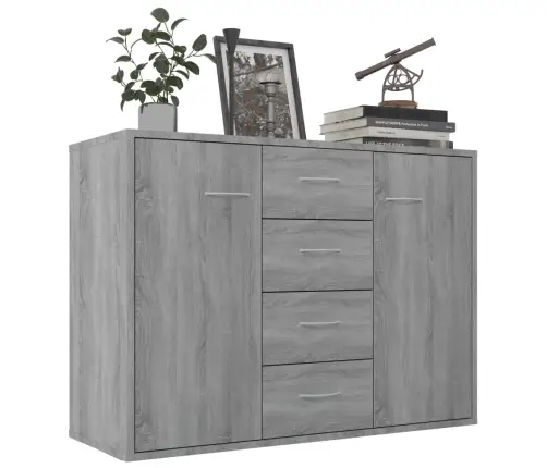 Kumode, Pelēka Ozolkoka Krāsa, 88X30X65 Cm, Inženierijas Koks Vidaxl