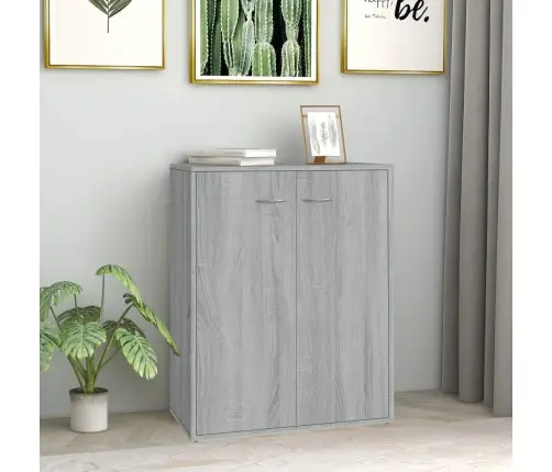 Kumode, Pelēka Ozola Krāsa, 60X30X75 Cm, Inženierijas Koks Vidaxl