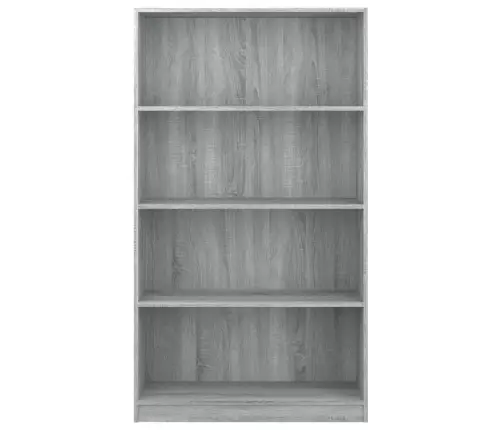 4-Līmeņu Grāmatplaukts, Pelēks, 80X24X142 Cm, Inženierijas Koks Vidaxl