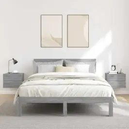 Naktsskapīši, 2 Gab., Pelēki, 40X30X30 Cm, Inženierijas Koks Vidaxl