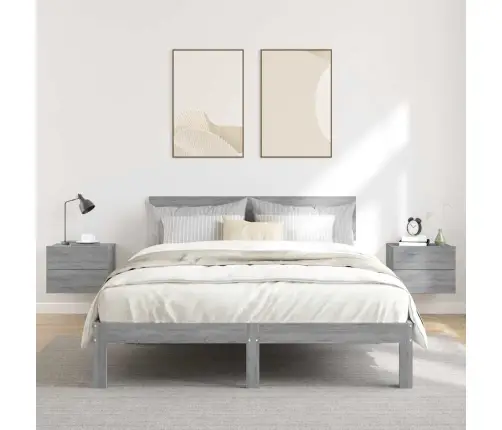 Naktsskapīši, 2 Gab., Pelēki, 40X30X30 Cm, Inženierijas Koks Vidaxl