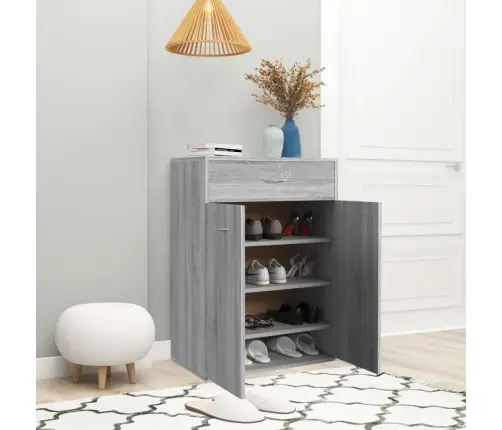 Apavu Plaukts, Pelēka Ozola, 60X35X84 Cm, Inženierijas Koks Vidaxl