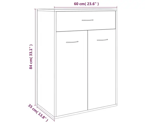 Apavu Plaukts, Pelēka Ozola, 60X35X84 Cm, Inženierijas Koks Vidaxl