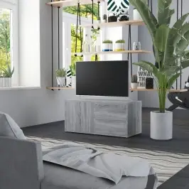 Tv Skapītis, Pelēka Ozolkoka, 80X34X36 Cm, Inženierijas Koks Vidaxl