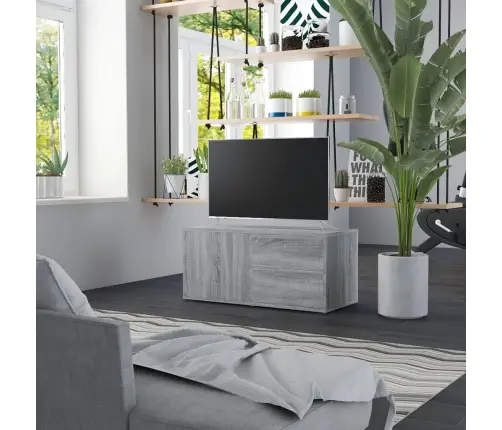 Tv Skapītis, Pelēka Ozolkoka, 80X34X36 Cm, Inženierijas Koks Vidaxl