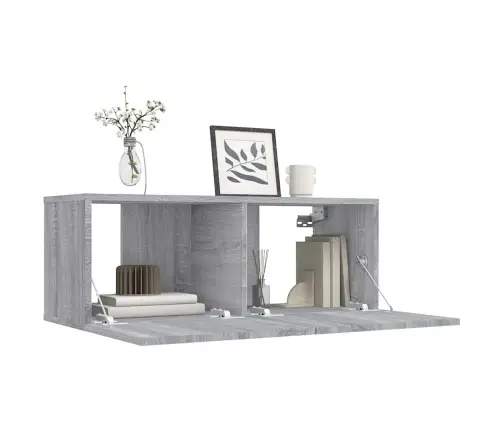 Tv Skapītis, Pelēka Ozola, 80X30X30 Cm, Inženierijas Koks Vidaxl