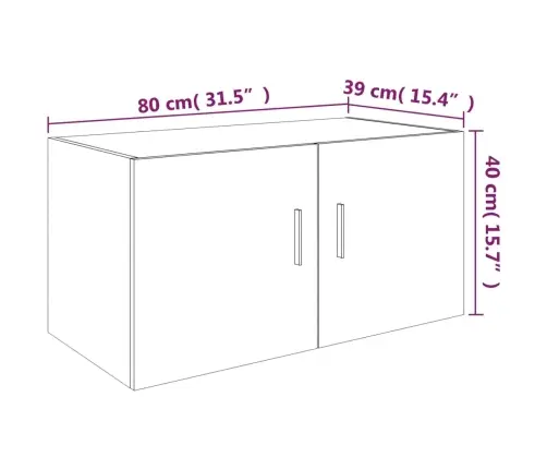 Sienas Skapītis, Ozolkoka Krāsa, 80X39X40 Cm, Inženierijas Koks Vidaxl