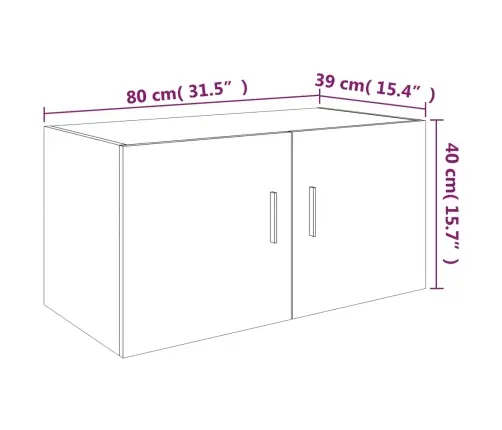Sienas Skapītis, Pelēka Ozola, 80X39X40 Cm, Inženierijas Koks Vidaxl