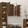 Veidrodinė Vonios Spintelė, Ruda, 80X20,5X64cm Mediena