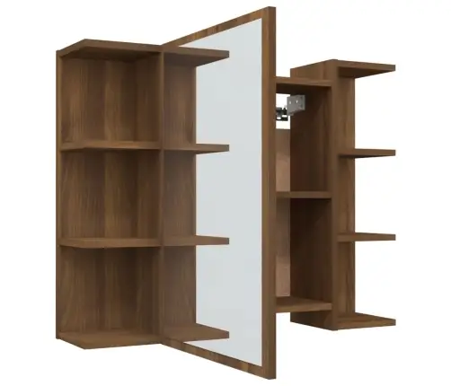 Veidrodinė Vonios Spintelė, Ruda, 80X20,5X64cm Mediena