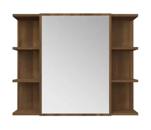 Veidrodinė Vonios Spintelė, Ruda, 80X20,5X64cm Mediena