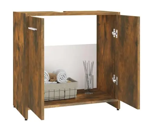 Vannasistabas Skapītis, Ozola, 60X33X60 Cm, Inženierijas Koks Vidaxl Vannasistabas Skapītis, Ozola, 60X33X60 Cm, Inženierijas Koks Vidaxl