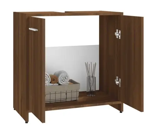 Vannasistabas Skapītis, Ozola, 60X33X60 Cm, Inženierijas Koks Vidaxl Vannasistabas Skapītis, Ozola, 60X33X60 Cm, Inženierijas Koks Vidaxl