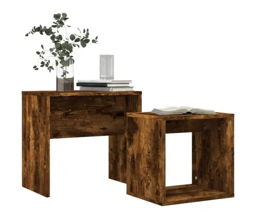 Üksteise Alla Mahtuvad Kohvilauad 2 Tk, Suitsutamm, Tehispuit