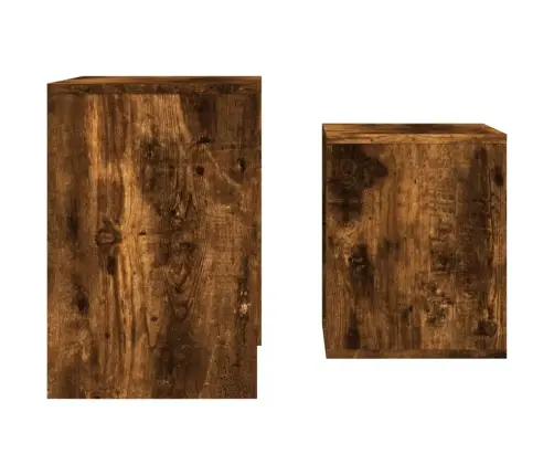 Üksteise Alla Mahtuvad Kohvilauad 2 Tk, Suitsutamm, Tehispuit