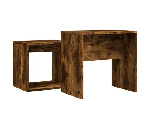 Üksteise Alla Mahtuvad Kohvilauad 2 Tk, Suitsutamm, Tehispuit