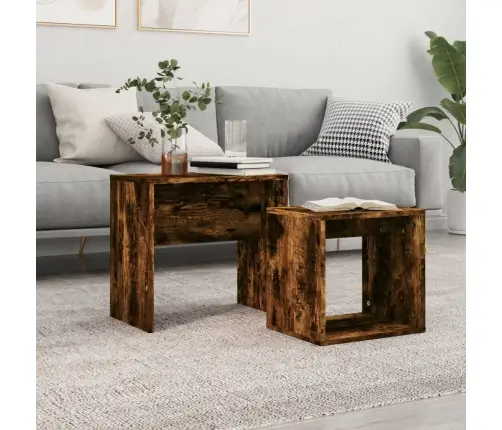 Üksteise Alla Mahtuvad Kohvilauad 2 Tk, Suitsutamm, Tehispuit