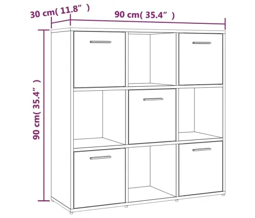 Grāmatu Skapis, Ozola Krāsa, 90X30X90 Cm, Inženierijas Koks Vidaxl