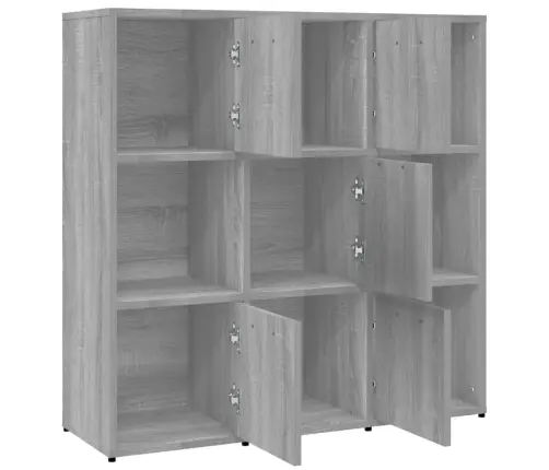 Grāmatu Skapis, Pelēka Ozola, 90X30X90 Cm, Inženierijas Koks Vidaxl