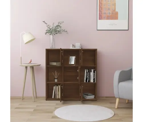 Raamatukapp, Pruun Tamm, 90 X 30 X 90 cm Tehispuit