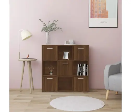 Raamatukapp, Pruun Tamm, 90 X 30 X 90 cm Tehispuit