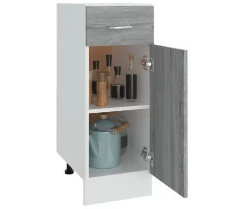 Sahtlitega Alumine Kapp "Lyon", Hall, Sonoma, 30 X 46 X 81,5 cm Töödeldud Puit