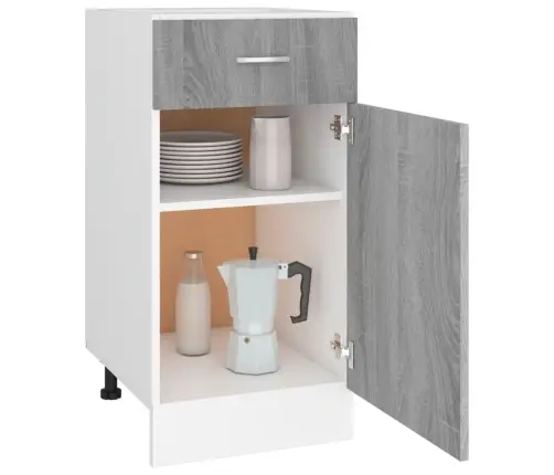 Sahtlitega Alumine Kapp "Lyon", Hall, Sonoma, 40 X 46 X 81,5 cm Töödeldud Puit