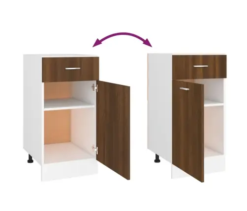 Sahtlitega Alumine Kapp "Lyon", Pruun Tamm 40 X 46 X 81,5 cm Töödeldud Puit