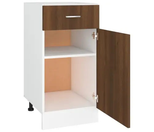 Sahtlitega Alumine Kapp "Lyon", Pruun Tamm 40 X 46 X 81,5 cm Töödeldud Puit