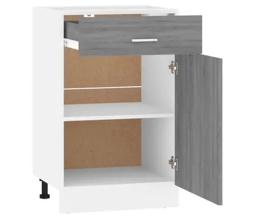 Sahtlitega Alumine Kapp "Lyon", Hall, Sonoma, 50 X 46 X 81,5 cm Töödeldud Puit