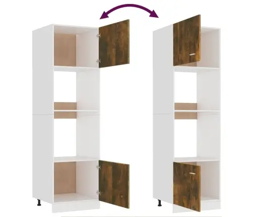 Mikrolaineahjukapp "Lyon", Suitsutatud Tamm, 60 X 57 X 207 cm Töödeldud Puit