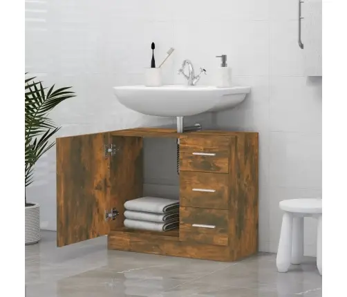 Izlietnes Skapītis, Ozola Krāsa, 63X30X54 Cm, Inženierijas Koks Vidaxl Izlietnes Skapītis, Ozola Krāsa, 63X30X54 Cm, Inženierijas Koks Vidaxl