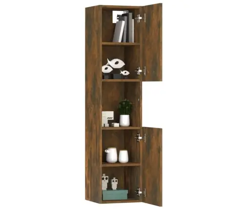 Vannitoakapp, Suitsutatud Tamm, 30 X 30 X 130 cm Tehispuit