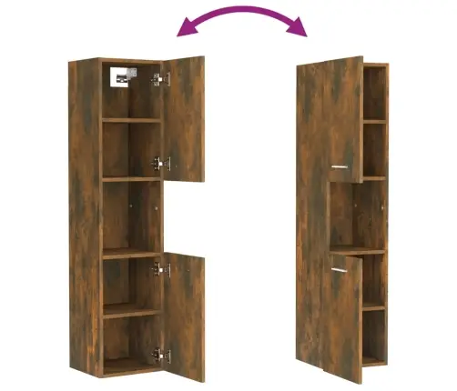 Vannitoakapp, Suitsutatud Tamm, 30 X 30 X 130 cm Tehispuit