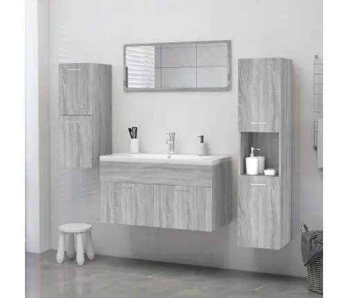 Vonios Spintelė, Pilka Ąžuolo, 30X30X130cm Apdirbta Mediena