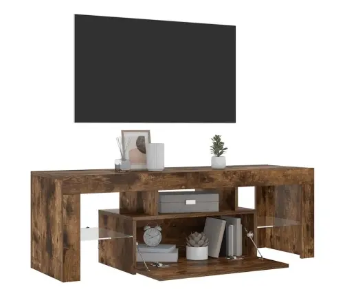 Tv Skapītis Ar Led Lampiņām, Ozolkoka Krāsa, 120X35X40 Cm Vidaxl