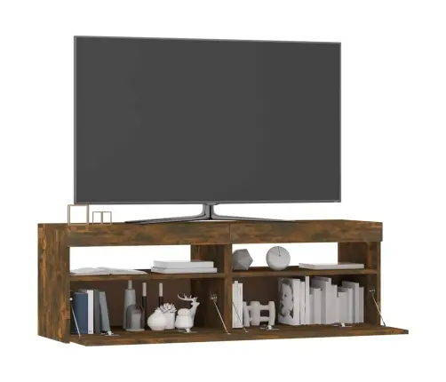 Tv Skapītis Ar Led Lampiņām, Ozolkoka Krāsa, 120X35X40 Cm Vidaxl