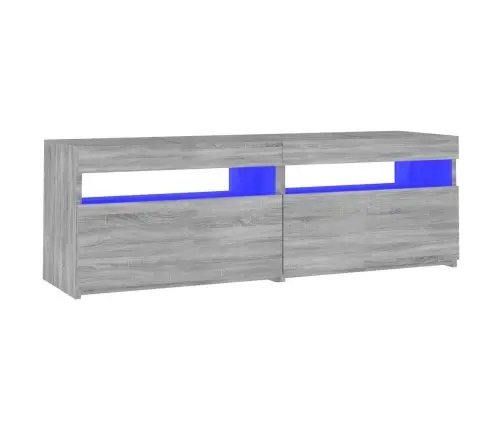 Televizoriaus Spintelė Su Led, Pilka Ąžuolo, 120X35X40Cm