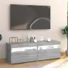 Televizoriaus Spintelė Su Led, Pilka Ąžuolo, 120X35X40Cm