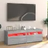 Televizoriaus Spintelė Su Led, Pilka Ąžuolo, 120X35X40Cm