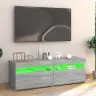 Televizoriaus Spintelė Su Led, Pilka Ąžuolo, 120X35X40Cm