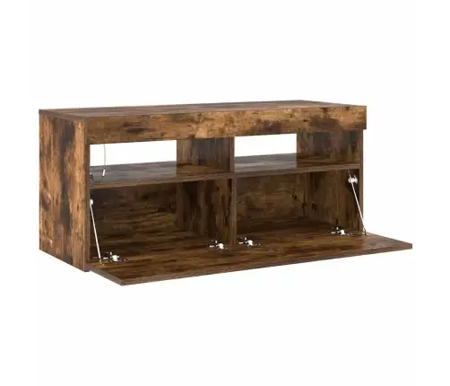 Tv Skapītis Ar Led Apgaismojumu, Ozolkoka Krāsa, 90X35X40 Cm Vidaxl