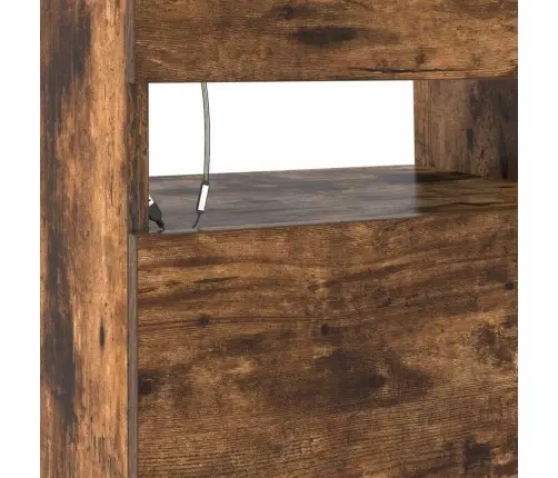 Tv Skapītis Ar Led Apgaismojumu, Ozolkoka Krāsa, 90X35X40 Cm Vidaxl