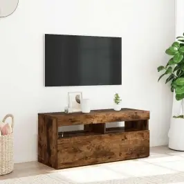 Tv Skapītis Ar Led Apgaismojumu, Ozolkoka Krāsa, 90X35X40 Cm Vidaxl