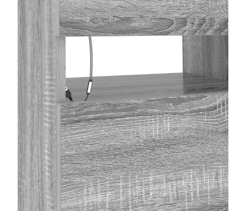 Tv Skapītis Ar Led Lampiņām, Pelēka Ozolkoka Krāsa, 90X35X40 Cm Vidaxl