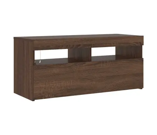 Tv Skapītis Ar Led Apgaismojumu, Ozolkoka Krāsa, 90X35X40 Cm Vidaxl